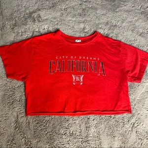 Red California crop top